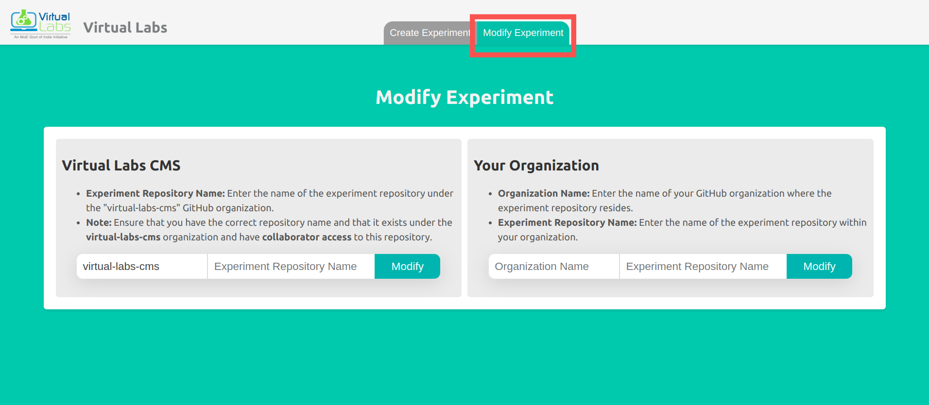 Modifying Experiments